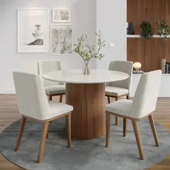 DECOCASA - Comedor Kalina 115 Rd+4 Sillas Kali