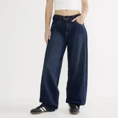 SYBILLA - Jeans Baggy Tiro Medio Mujer