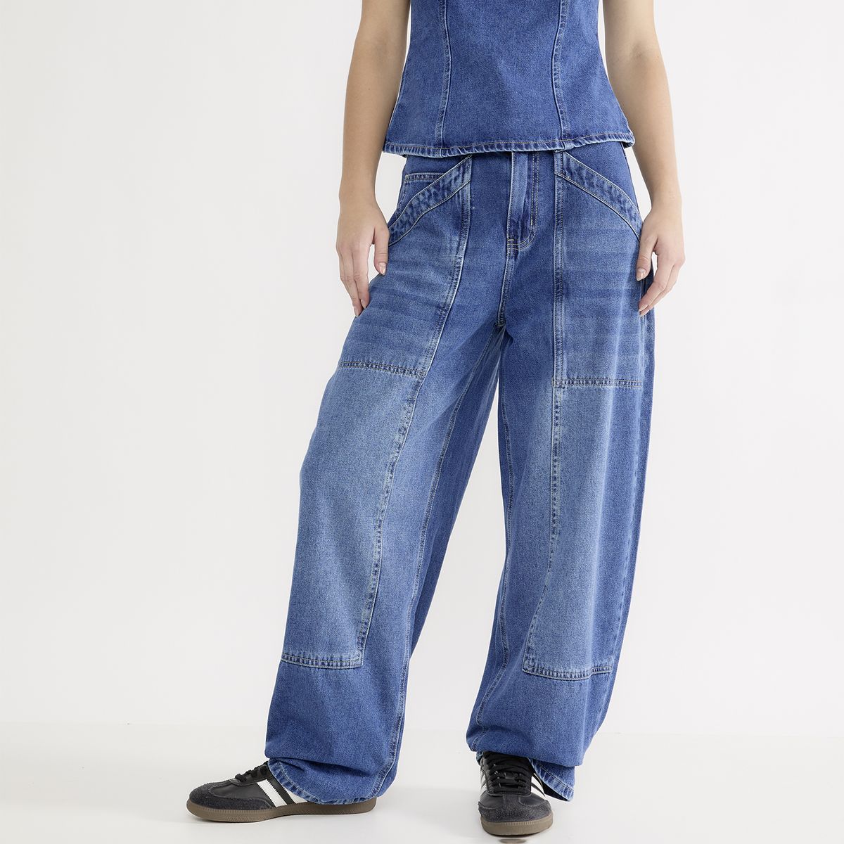 SYBILLA - Jeans Balloon Tiro Medio Mujer Sybilla