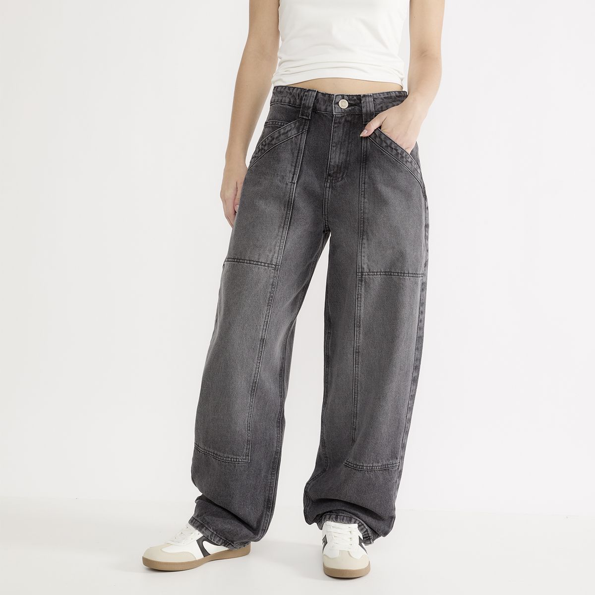 SYBILLA - Jeans Balloon Tiro Medio Mujer Sybilla