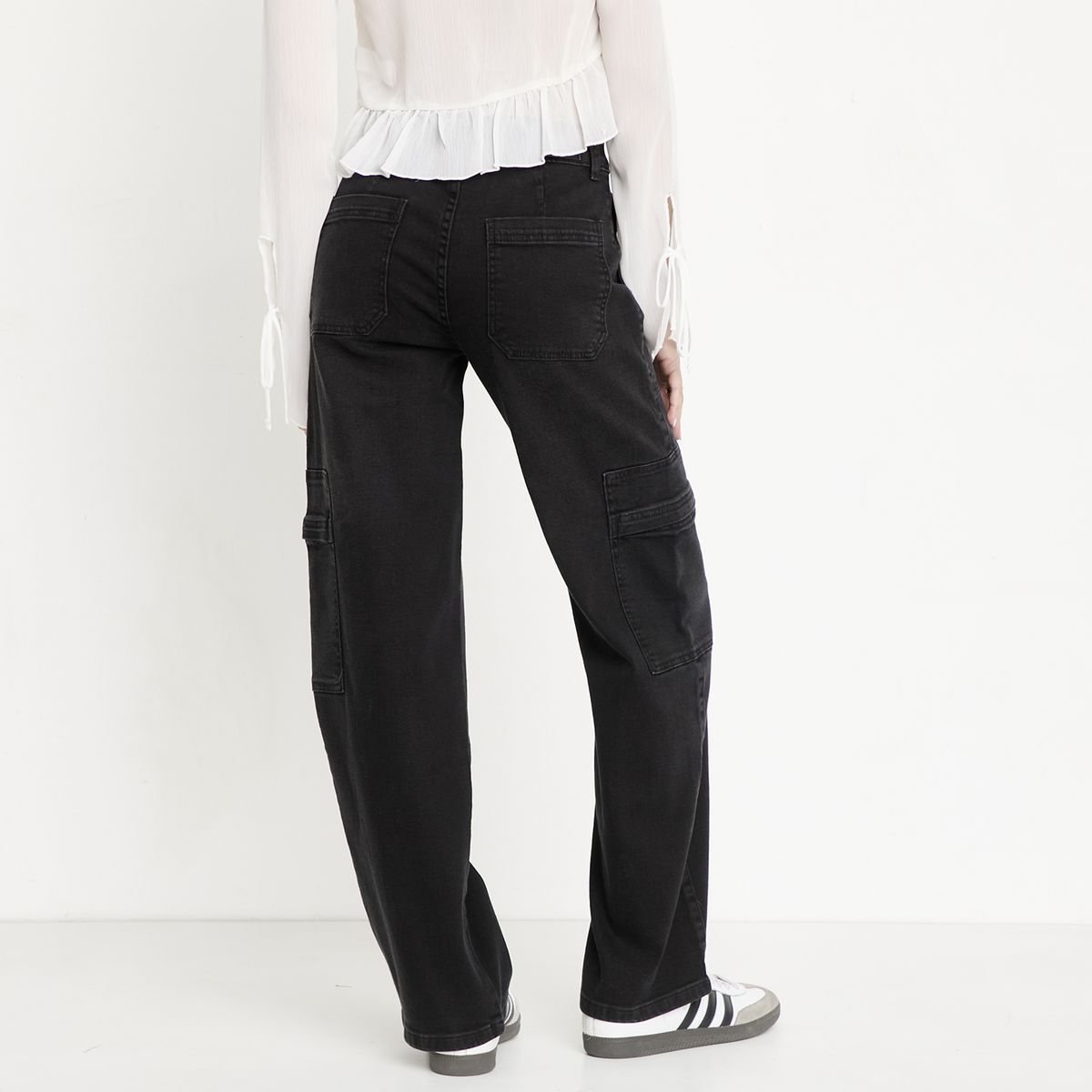 SYBILLA - Jeans Baggy Cargo Tiro Medio Mujer Sybilla