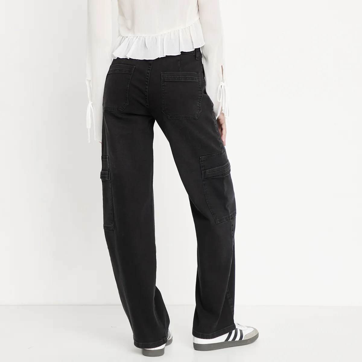 SYBILLA - Jeans Baggy Cargo Tiro Medio Mujer Sybilla