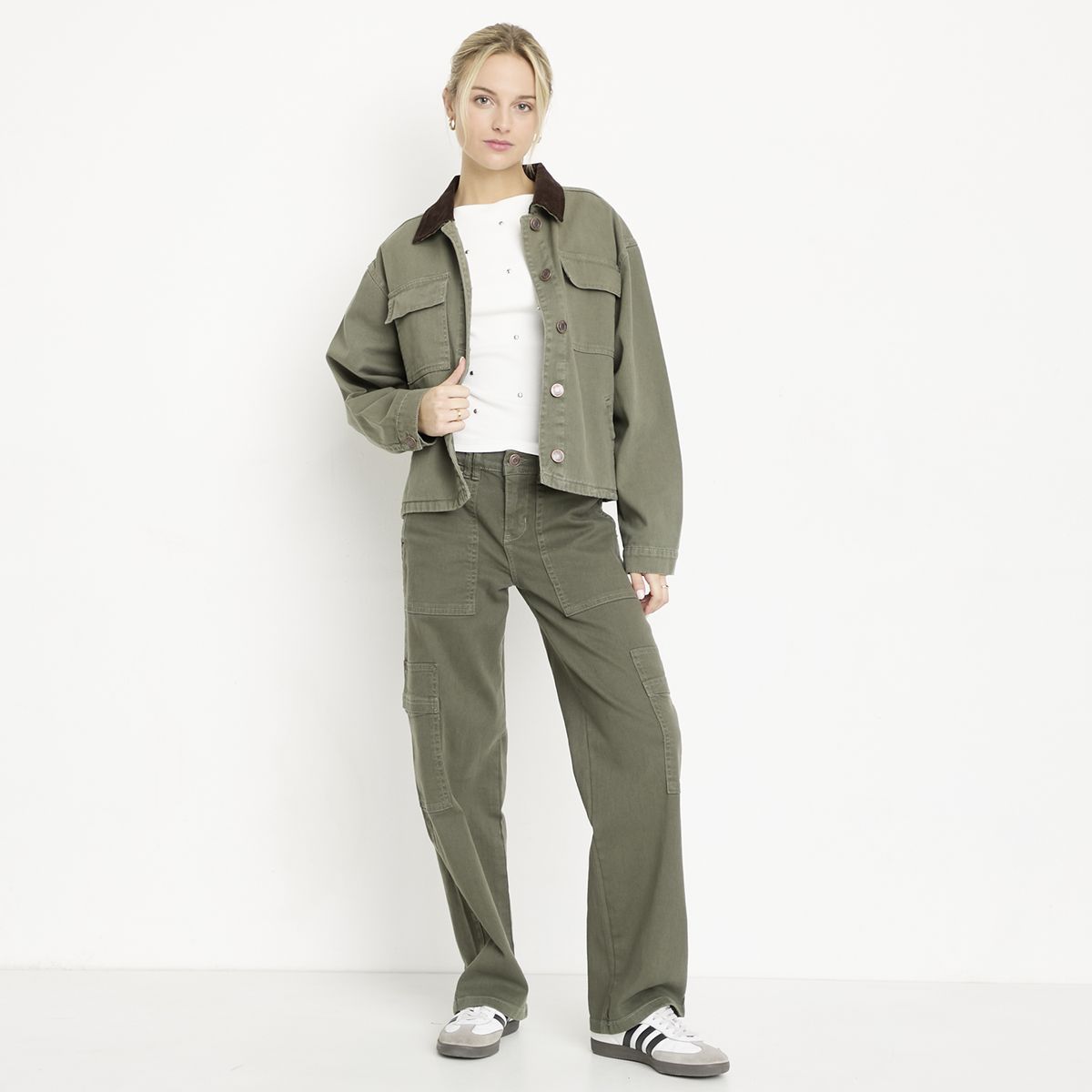 SYBILLA - Jeans Baggy Cargo Tiro Medio Mujer Sybilla