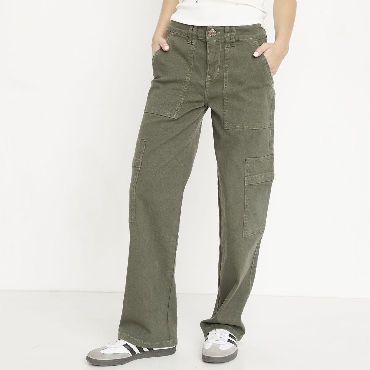 SYBILLA - Jeans Baggy Cargo Tiro Medio Mujer Sybilla