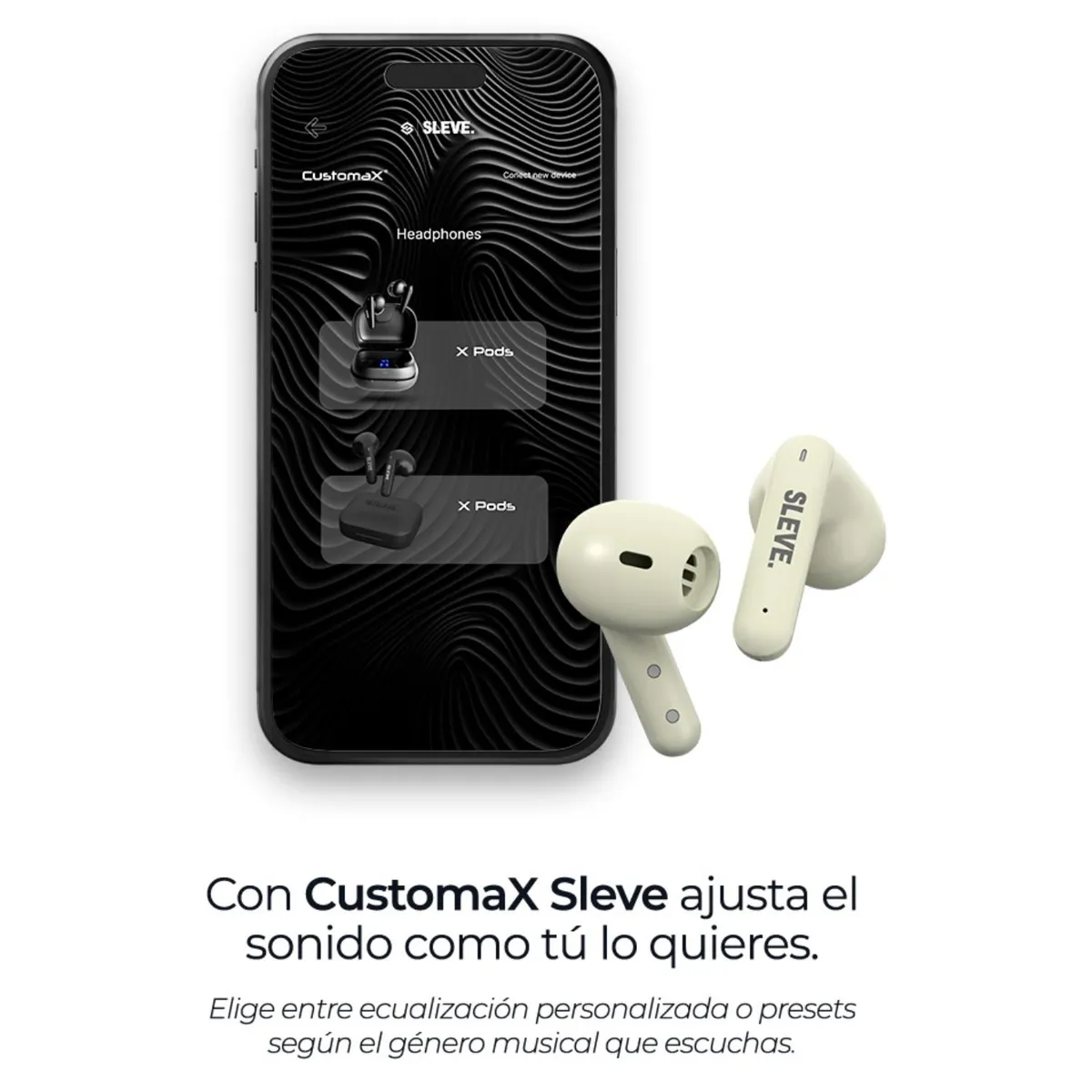 SLEVE - Audífonos True Wireless PureX Beige Sleve