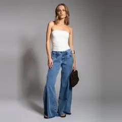 LOLITA LPK - Jeans Wide Leg Tiro Medio Mujer