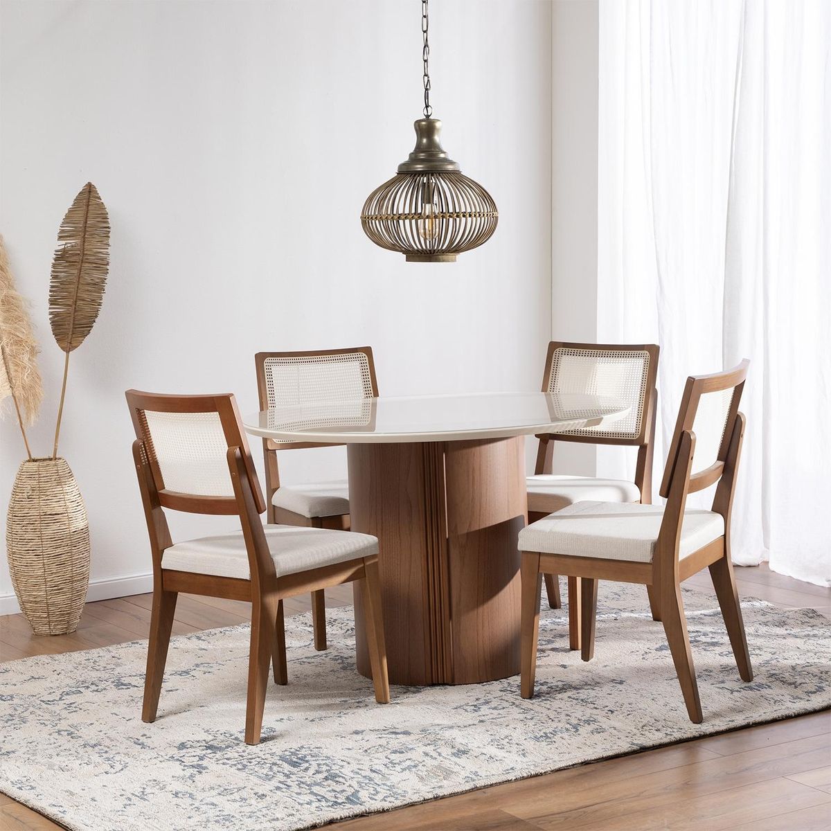 DECOCASA - Comedor Kalina Red 115+4 Sillas Sag Decocasa