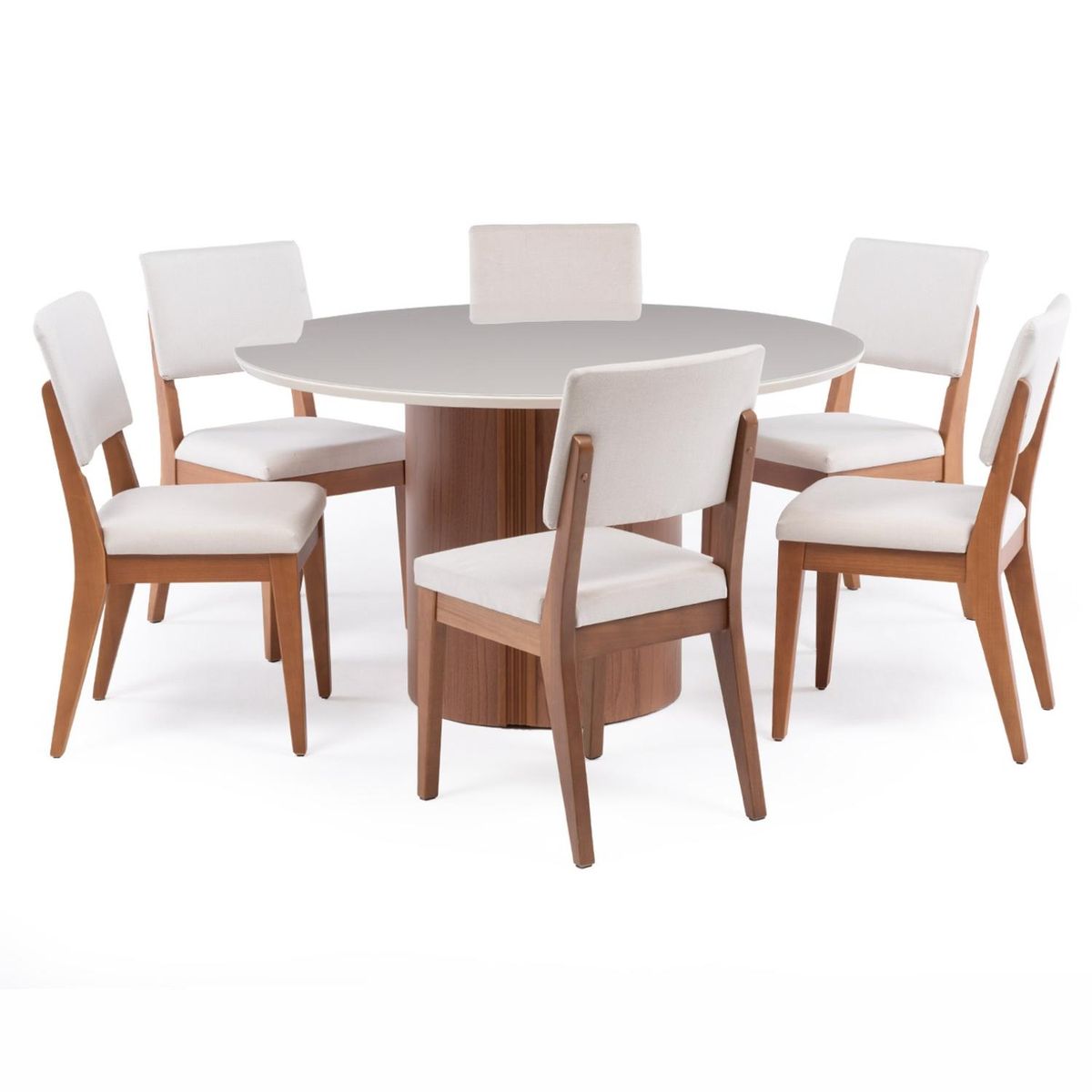 DECOCASA - Comedor Kalina 1.35 Red + 6 Sillas Decocasa