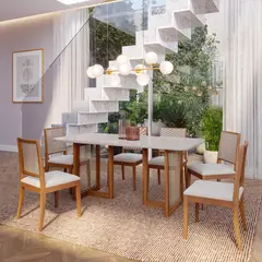 DECOCASA - Juego de Comedor Regia 6 Sillas Buriti 100% Madera