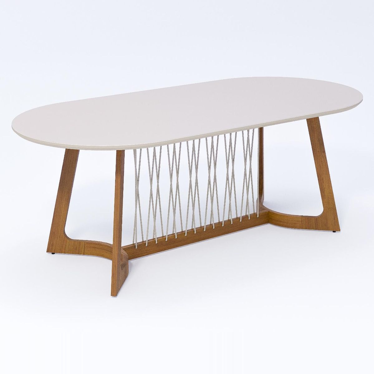 DECOCASA - Juego de Comedor Tulipa Ovalado 6 Sillas Ip 100% Madera Decocasa