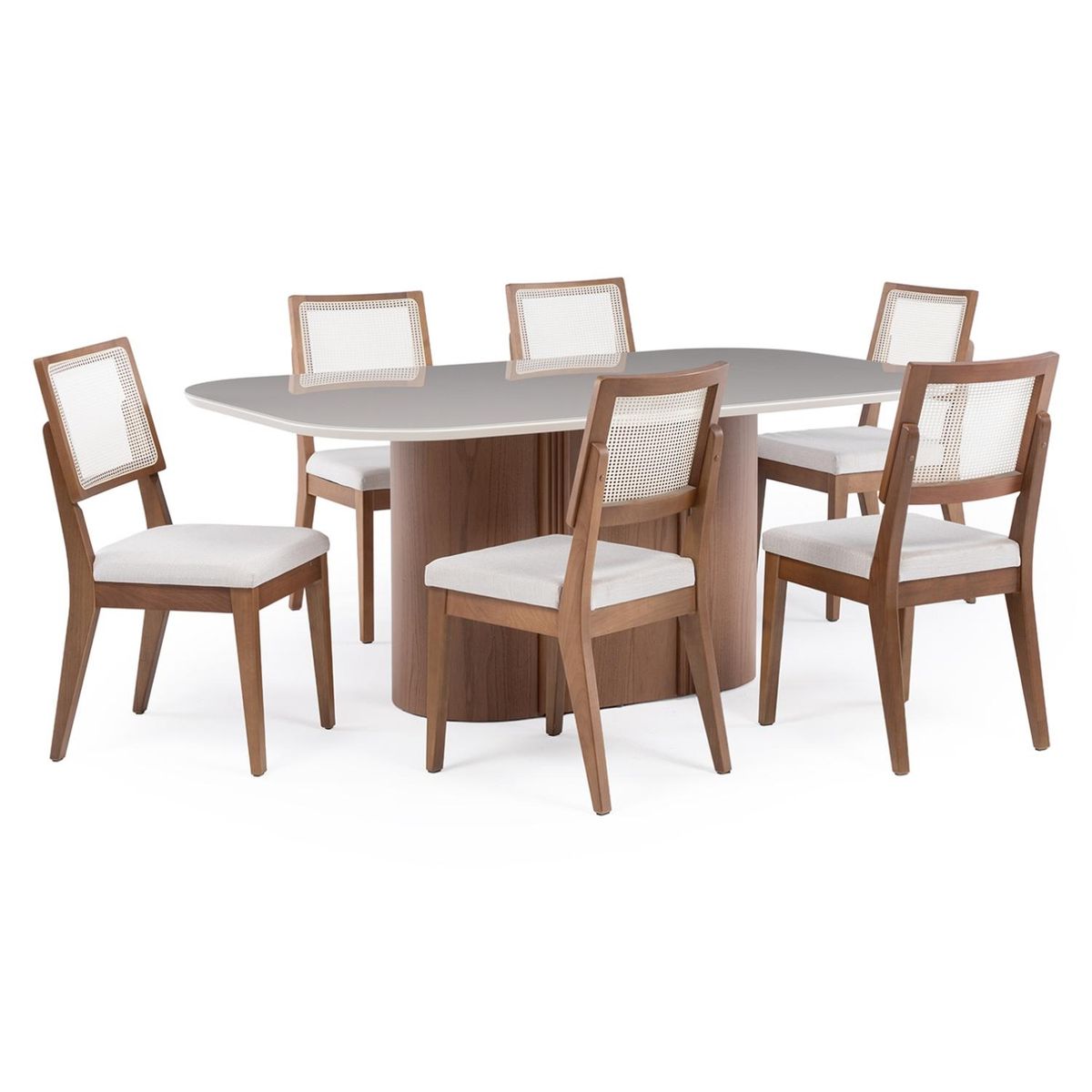 DECOCASA - Comedor Kalina 1.8 + 6 Sillas Saga Decocasa