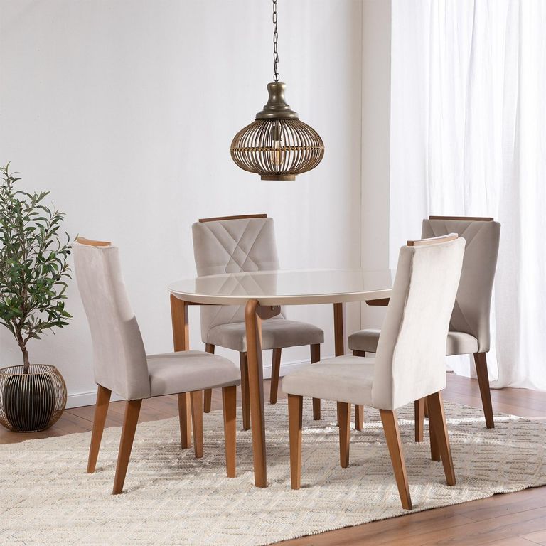 DECOCASA Comedor Donatella Red 115+4 Sillas