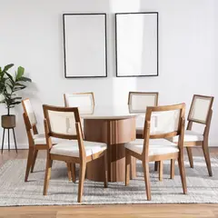 DECOCASA - Comedor Kalina 135 Red+6 Sillas Sag