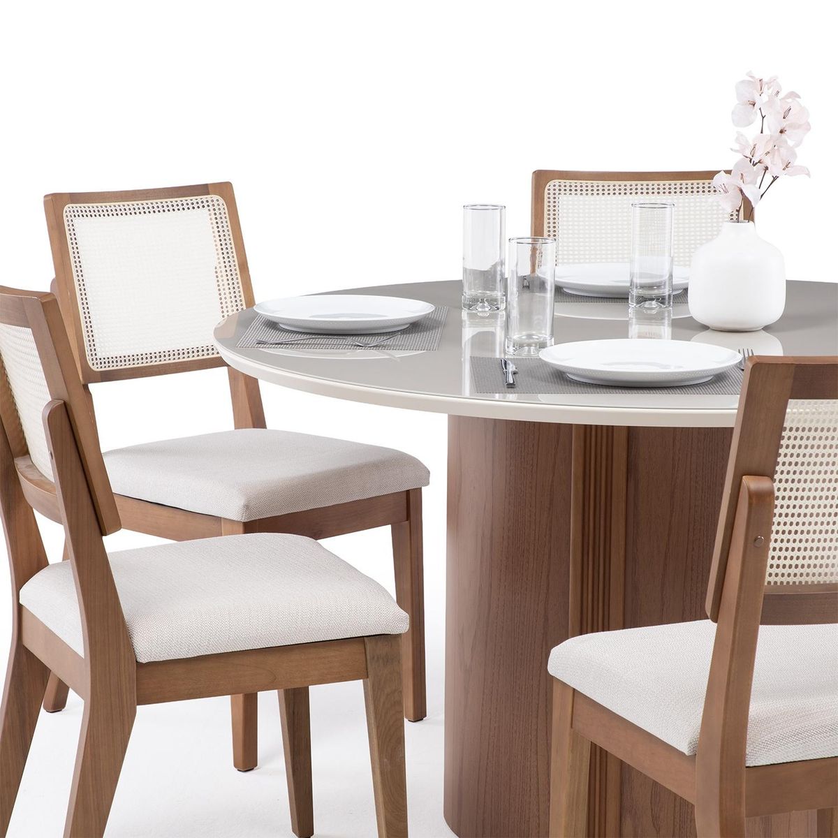 DECOCASA - Comedor Kalina 135 Red+6 Sillas Sag Decocasa
