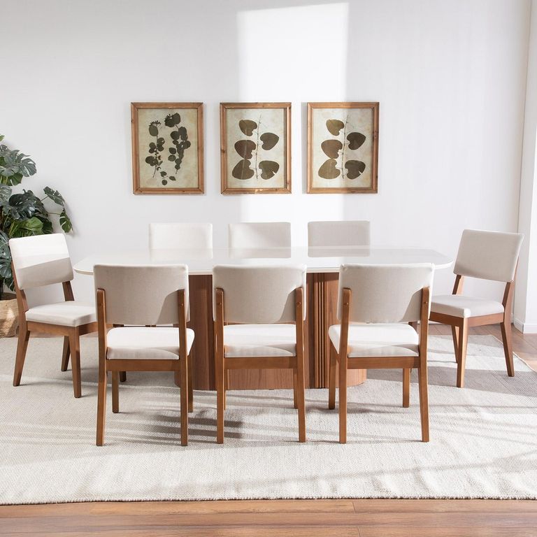DECOCASA Comedor Kalina 2.2 + 8 Sillas Ella