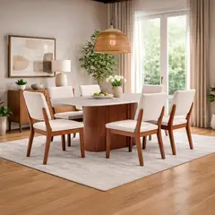 DECOCASA - Comedor Kalina 1.8 + 6 Sillas Ella