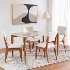 DECOCASA - Comedor Donatella 1.35 + 4 Sillas