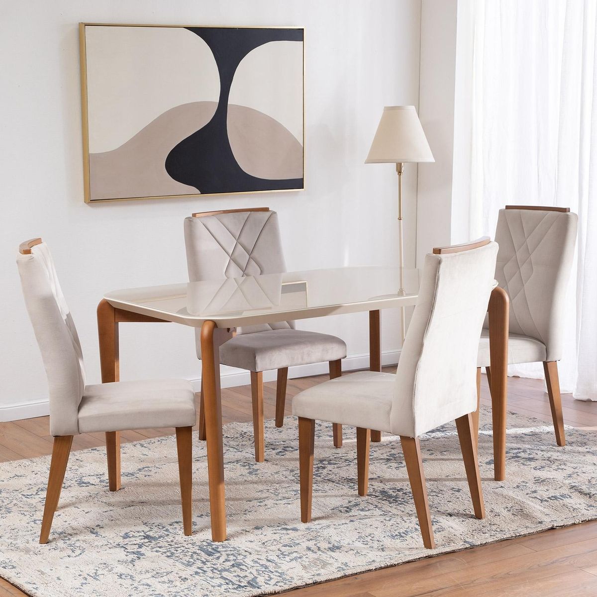 DECOCASA - Comedor Donatella 1.35 + 4 Sillas Decocasa