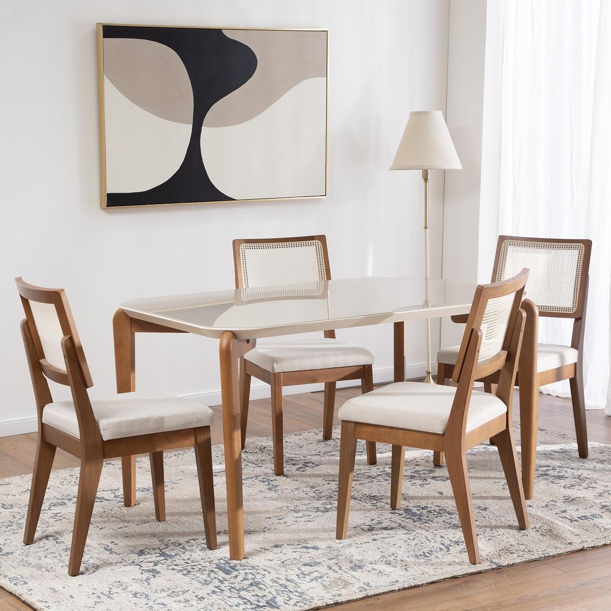 DECOCASA - Comedor Donatella 135+4 Sillas Sag Decocasa