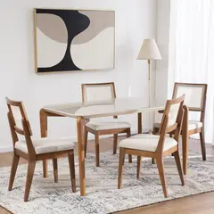 DECOCASA - Comedor Donatella 135+4 Sillas Sag