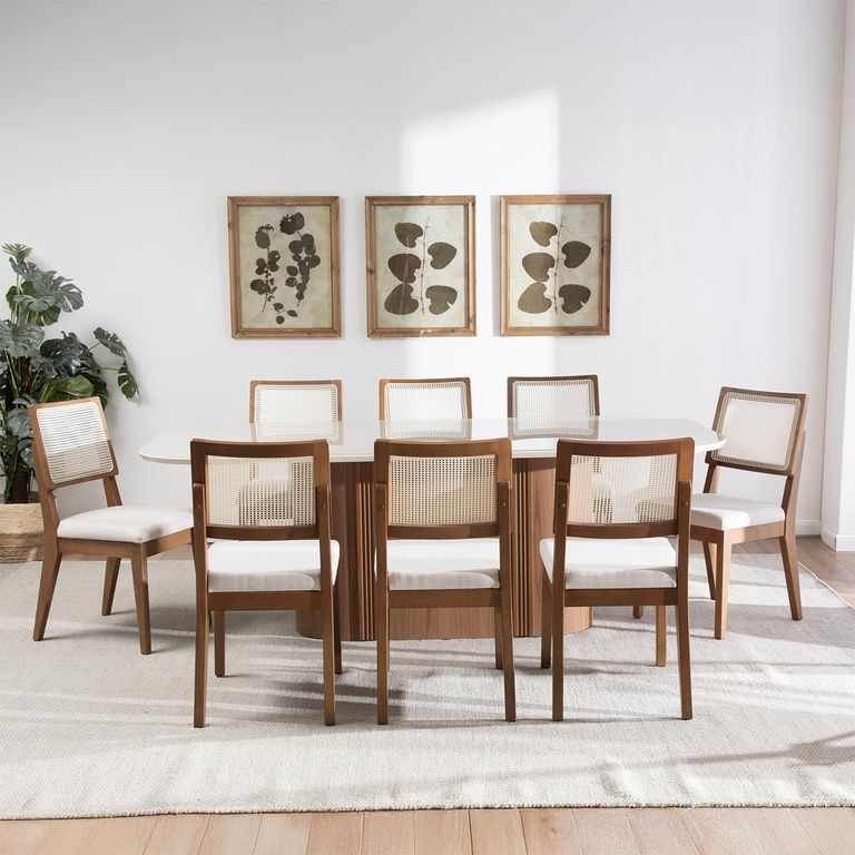 DECOCASA Comedor Kalina 2.2 + 8 Sillas Saga
