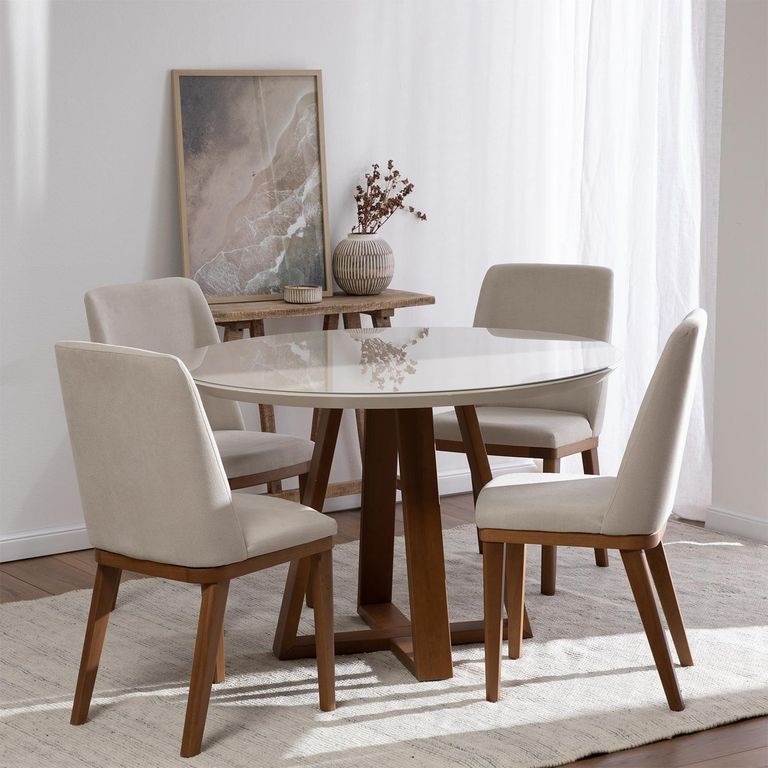 DECOCASA Comedor Bennet 115 Red+4 Sillas Kal