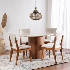 DECOCASA - Comedor Kalina Red 1.15 + 4 Sillas