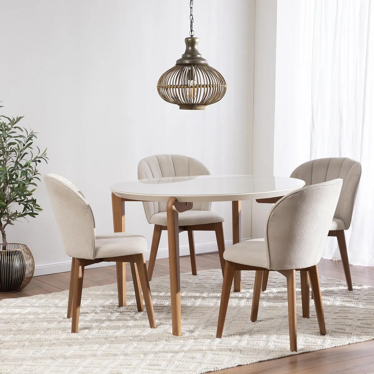 DECOCASA - Comedor Donatella Red 115+4 Sillas Decocasa