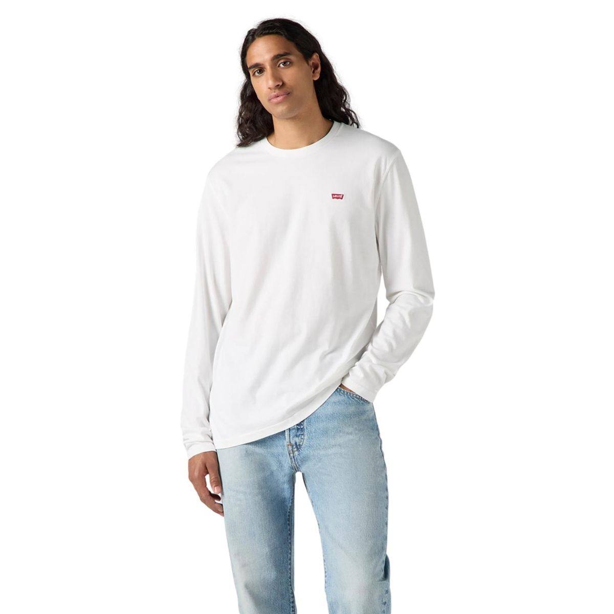 LEVIS - Polera Hombre Manga Larga Blanca Levis