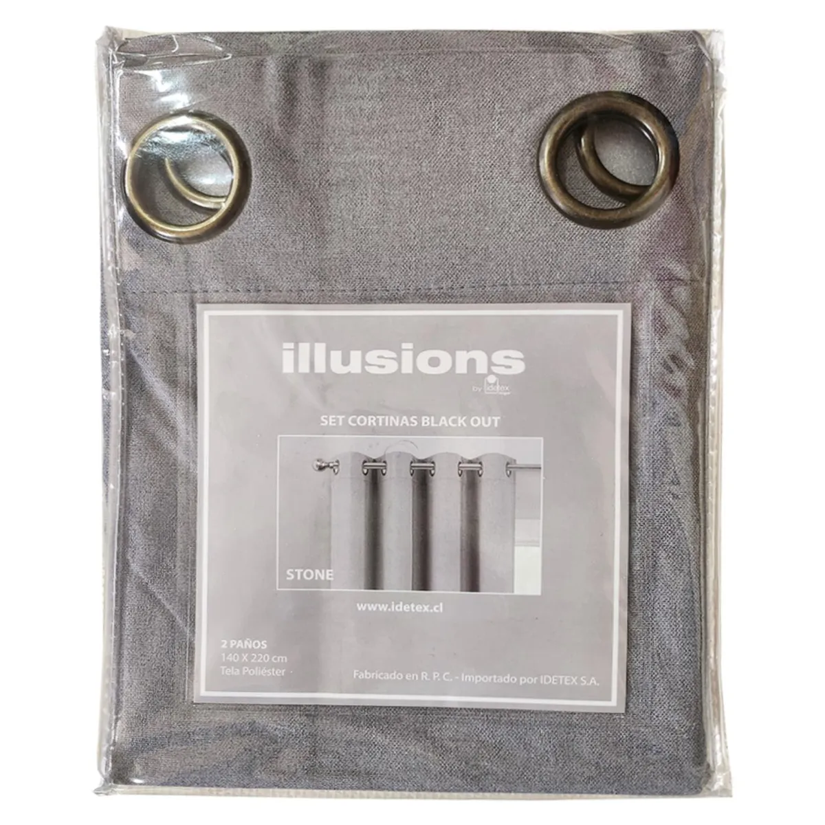 ILLUSIONS - Set 2 Cortinas Black Out 140 x 220 cms Illusions