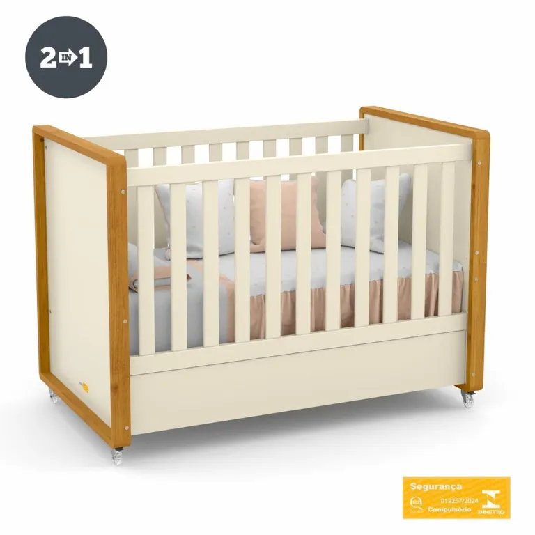 Cuna Bebé 2 Funciones Tutto Beige Caramelo
