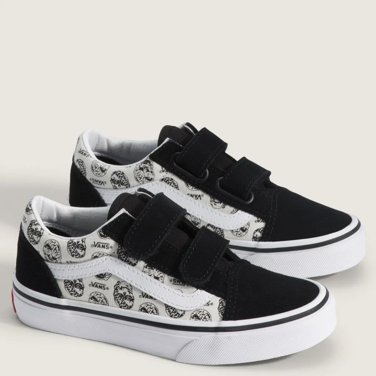 VANS - Old Skool V Zapatilla Urbana Niño Cuero Blanco (31 a 34) Vans