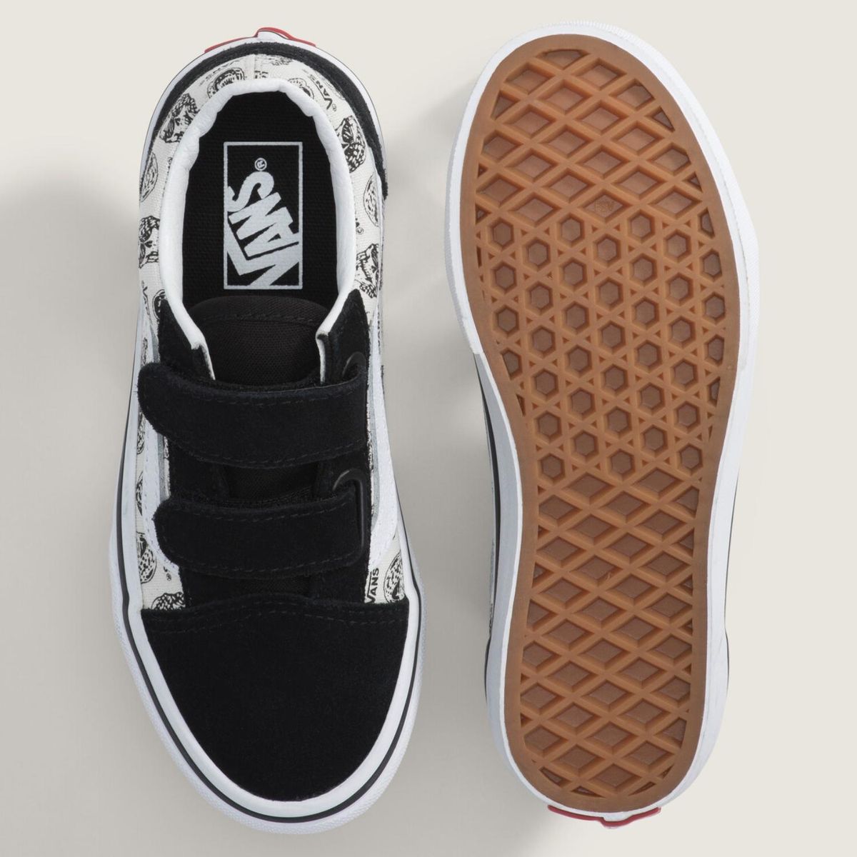 VANS - Old Skool V Zapatilla Urbana Niño Cuero Blanco (31 a 34) Vans