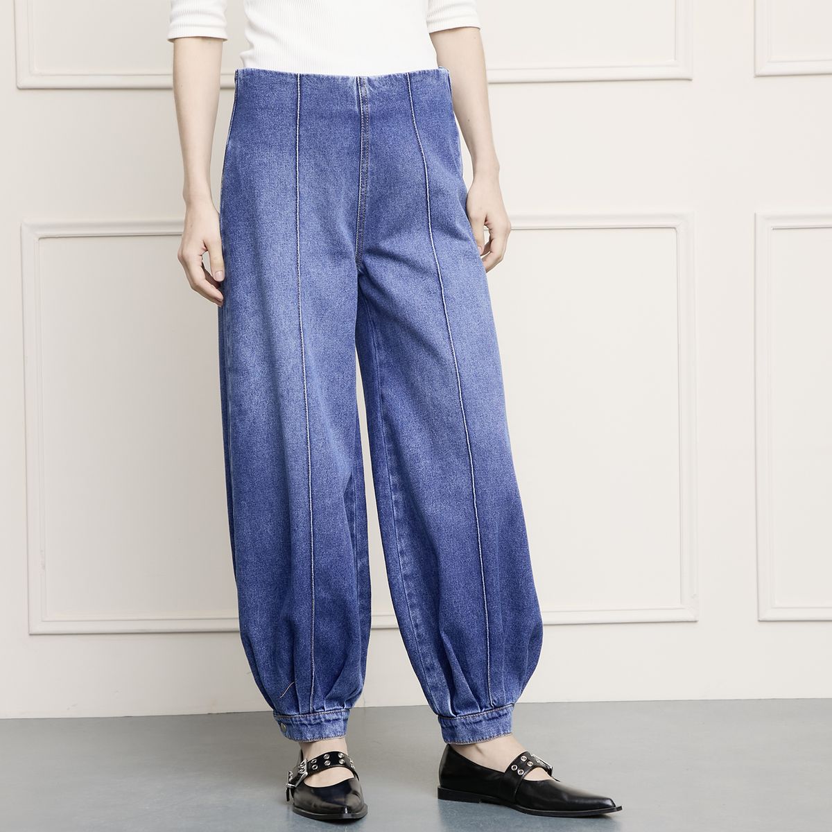 BASEMENT - Jeans Balloon Tiro Medio Mujer Basement