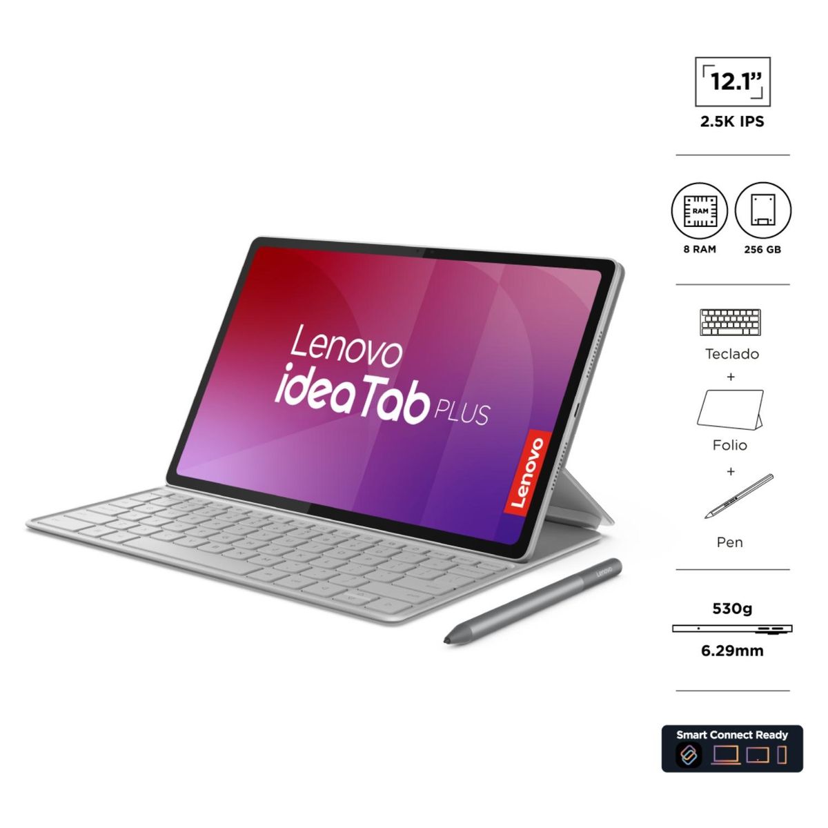LENOVO - Tablet IdeaTab Plus 12 8GB 256GB Octa Core 12.1" 2.5K 90Hz (Wi-Fi) Teclado + Lápiz + Sleeve Lenovo