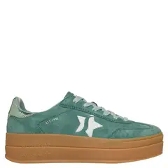 SKECHERS - Zapatilla Urbana Mujer Cuero Verde