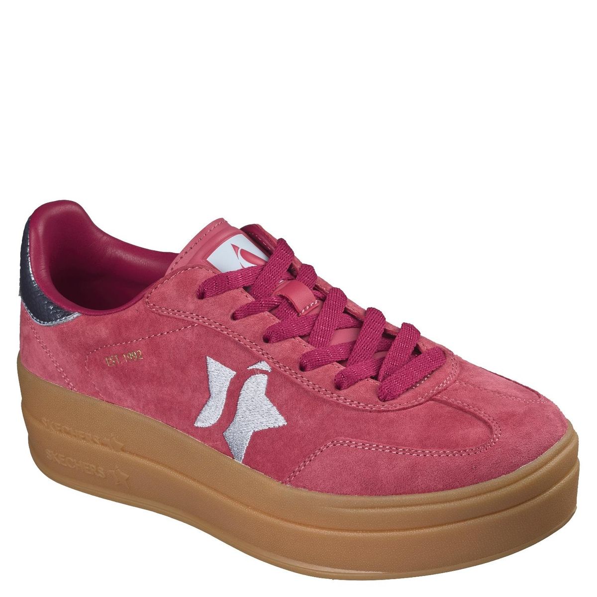 SKECHERS - Zapatilla Urbana Mujer Cuero Rojo Skechers
