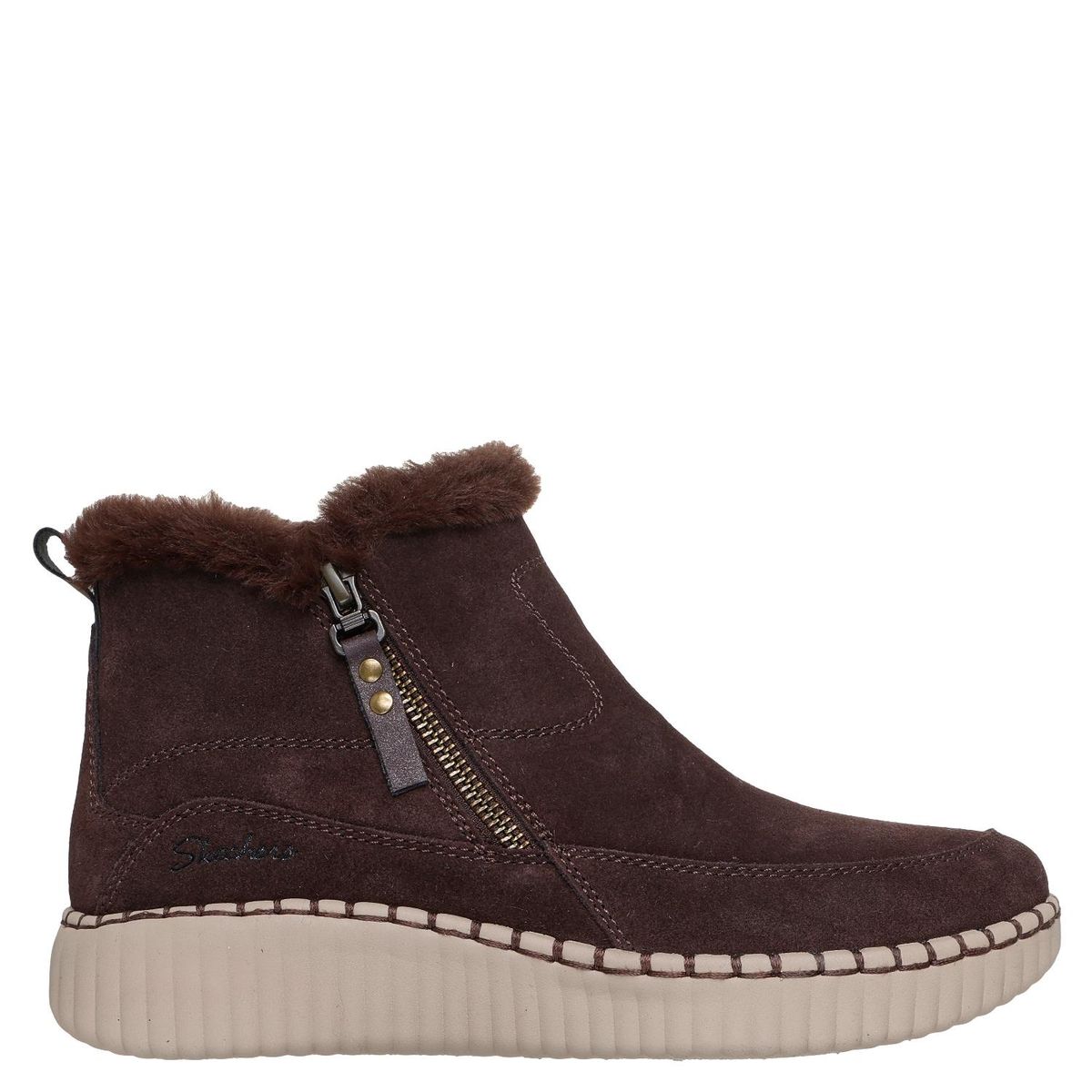 SKECHERS - Botin Mujer Cuero Café Skechers