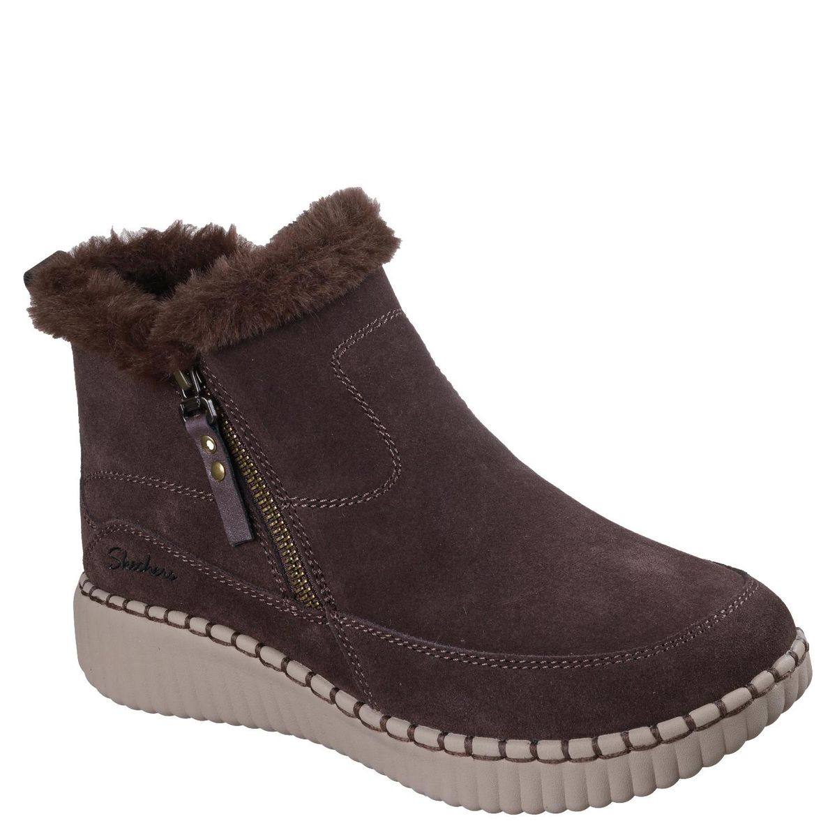 SKECHERS - Botin Mujer Cuero Café Skechers