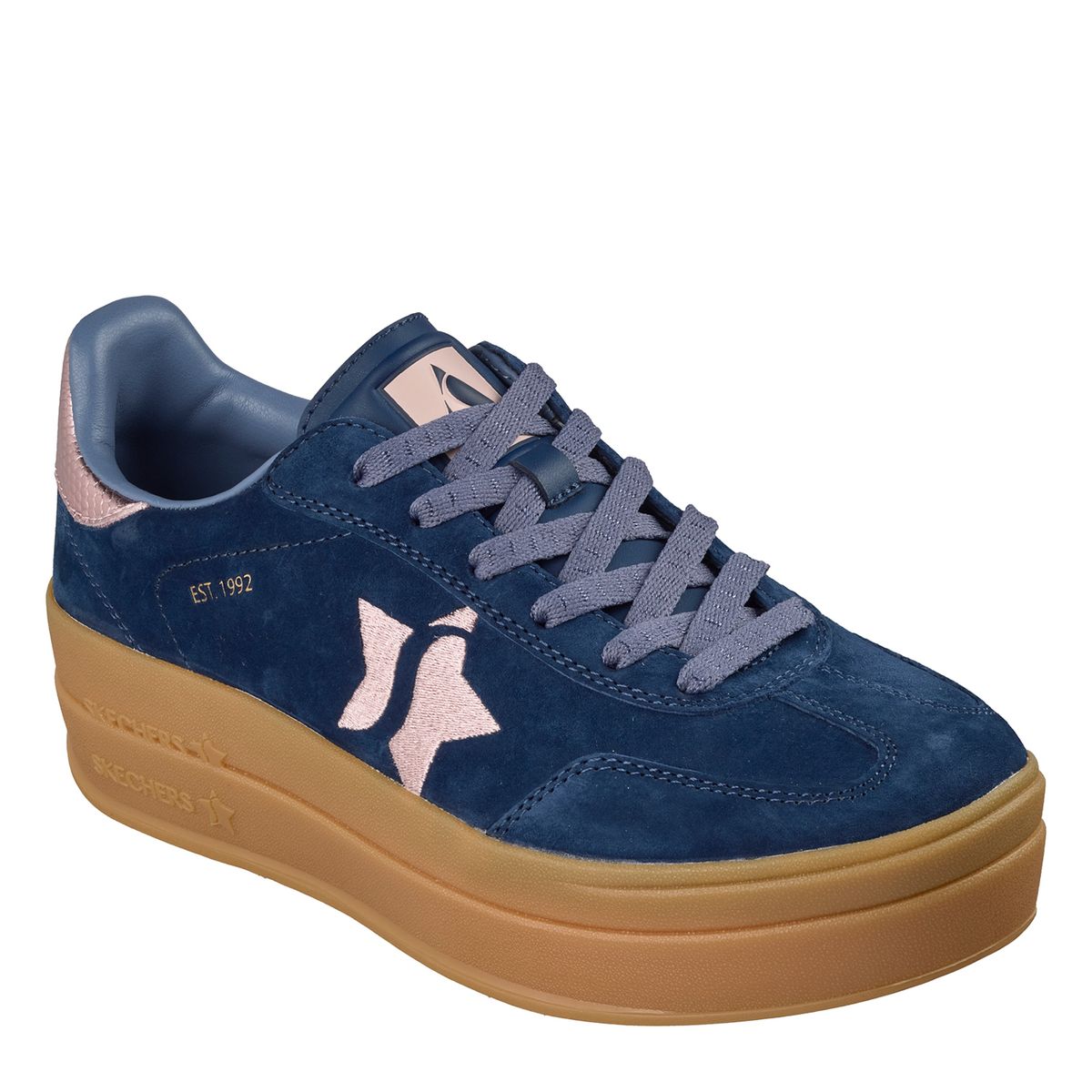 SKECHERS - Zapatilla Urbana Mujer Cuero Azul Skechers