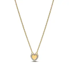 PANDORA - Collar Collier Corazón Grabable con Aro Mujer