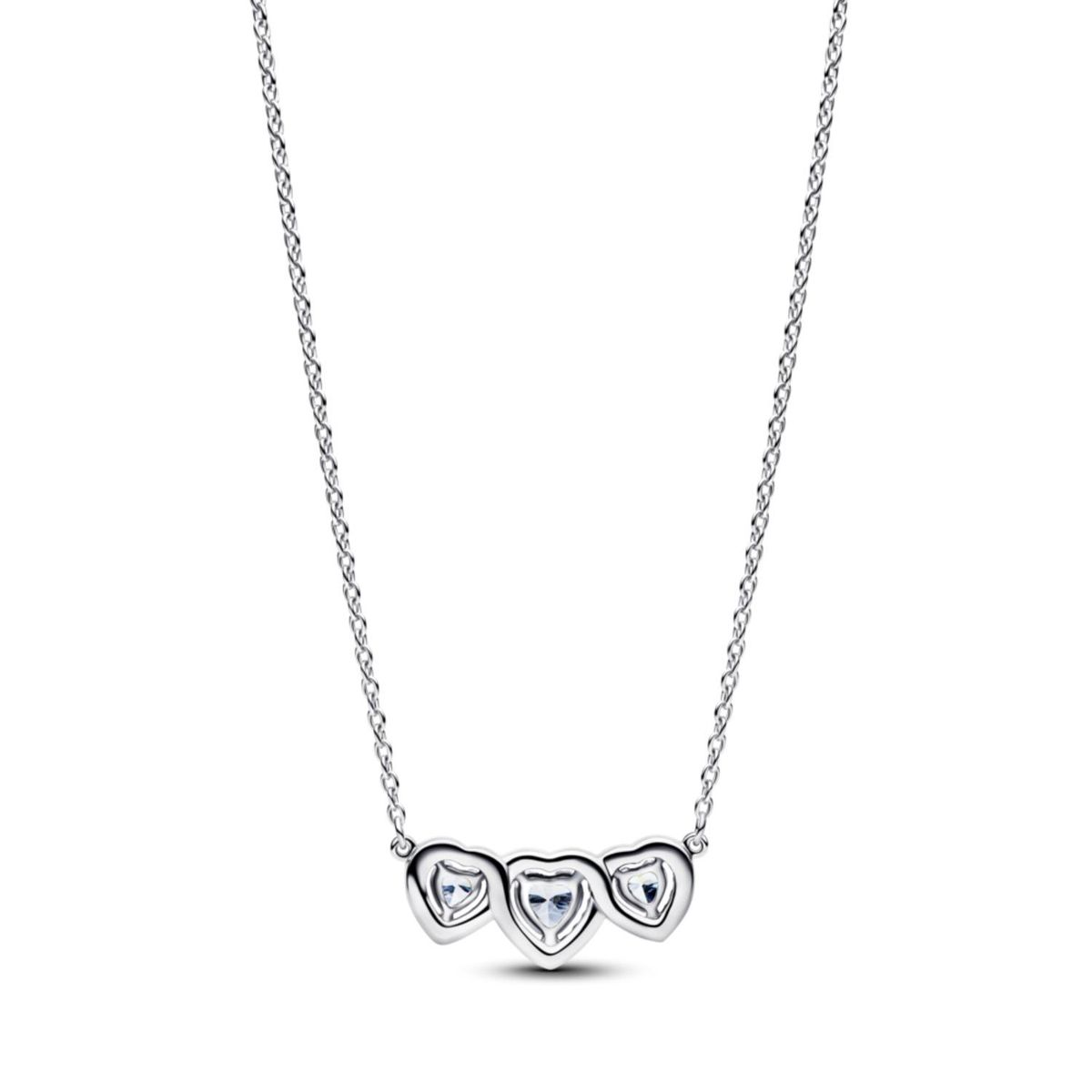 PANDORA - Collar Collier Trilogía de Corazones con Halo Mujer Pandora