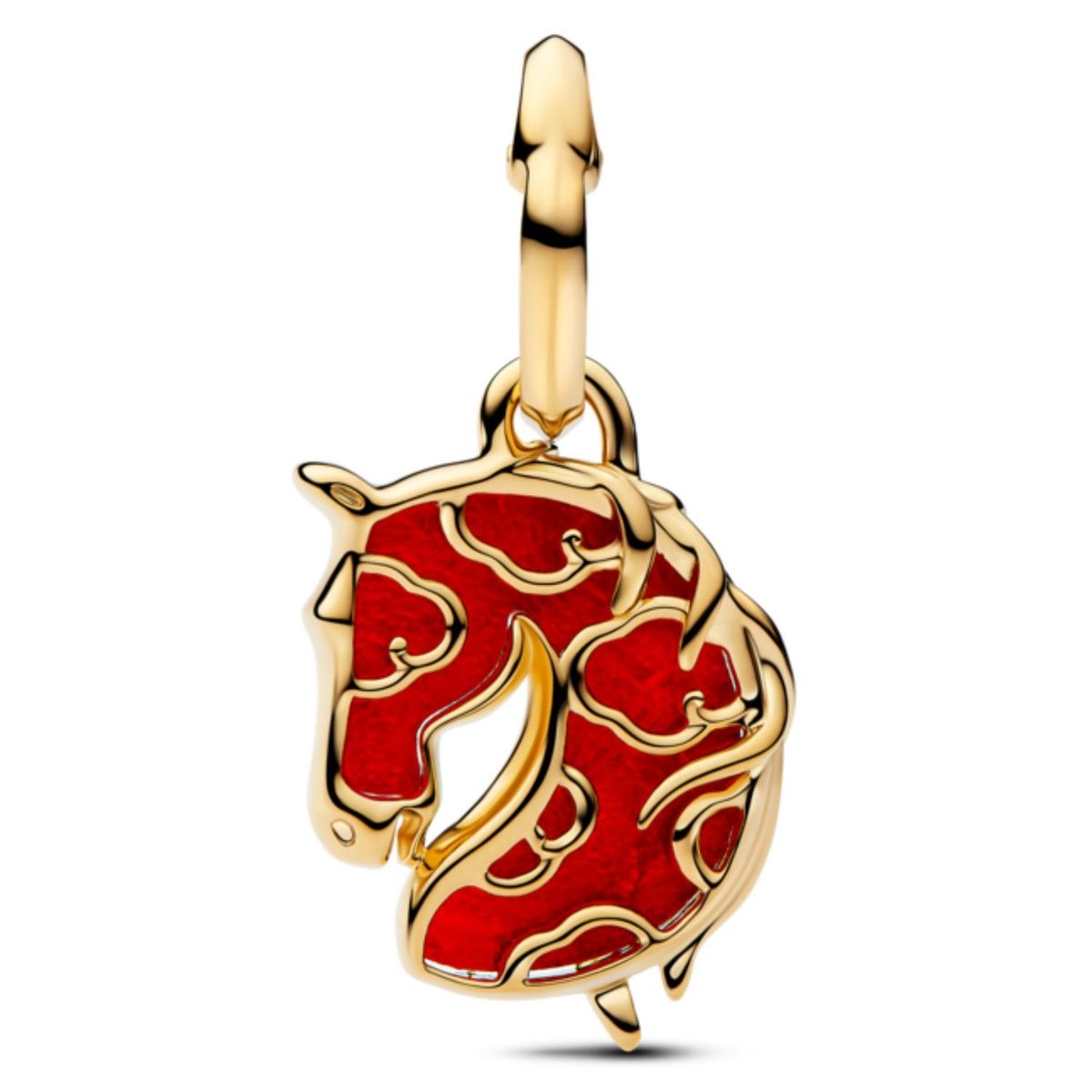PANDORA - Charm Colgante Caballo Rojo Fuego en Cristal Murano Mujer Pandora