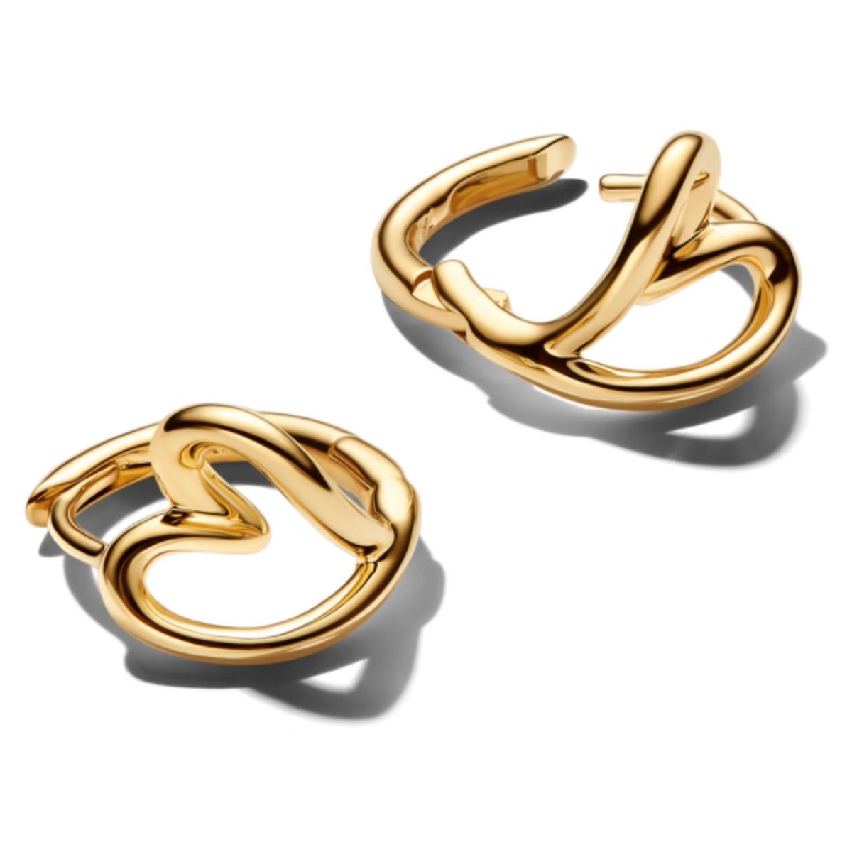PANDORA - Aretes de Aro Pequeños Corazón con Forma Orgánica Mujer Pandora