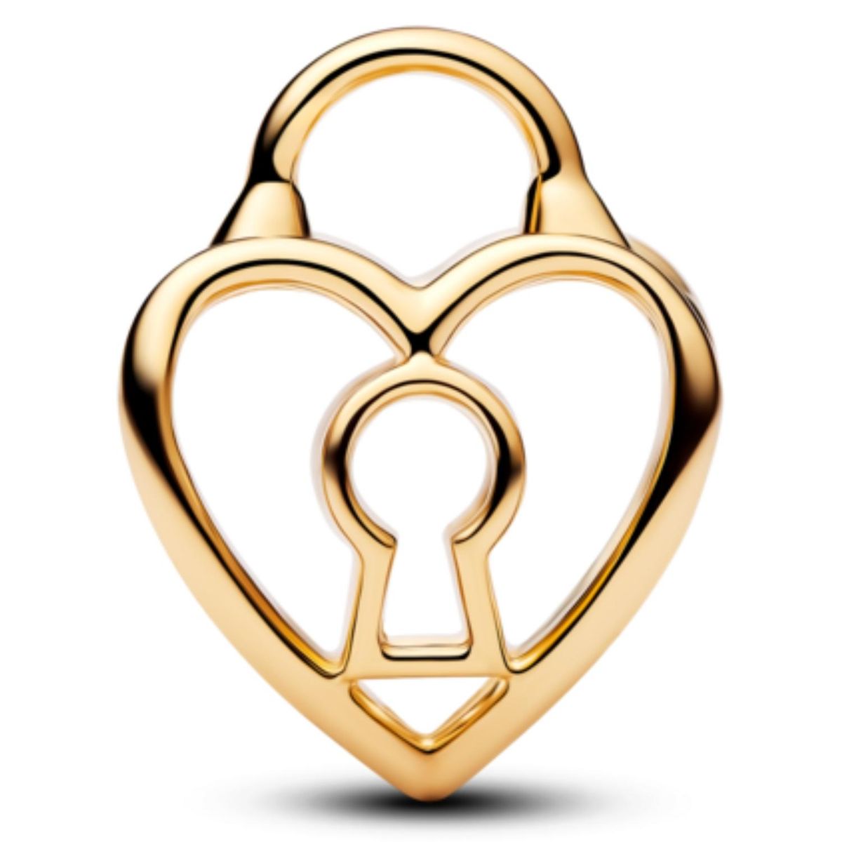 PANDORA - Charm Calado Corazón con Candado Dorado Mujer Pandora