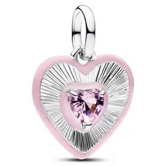 PANDORA - Charm Medallón Corazón Rosa Radiante Mujer
