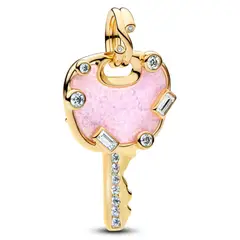 PANDORA - Charm Colgante Grande Llave de Amor Rosado Opalescente Mujer