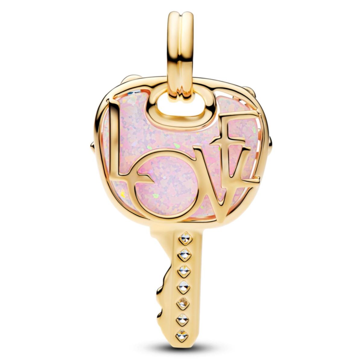 PANDORA - Charm Colgante Grande Llave de Amor Rosado Opalescente Mujer Pandora
