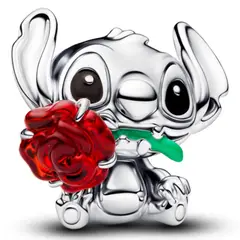 PANDORA - Charm Stitch de Disney en Cristal Murano Rosa Mujer