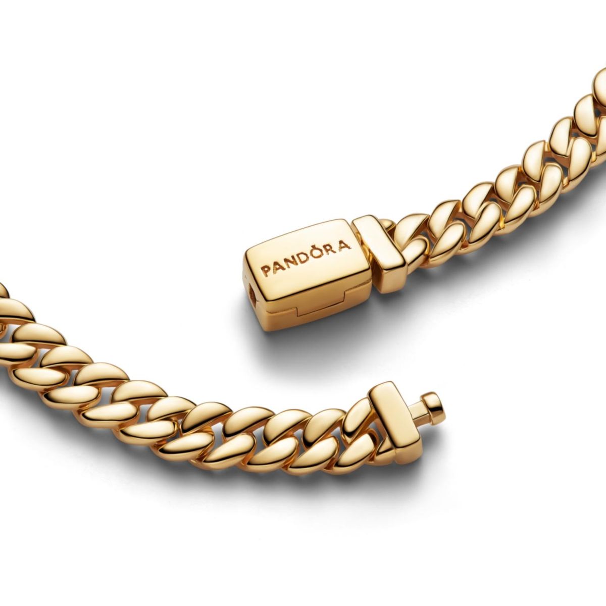 PANDORA - Brazalete de Cadena Cubana Dorado Pandora